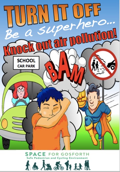 Poster encouraging drivers to turn off idling engines