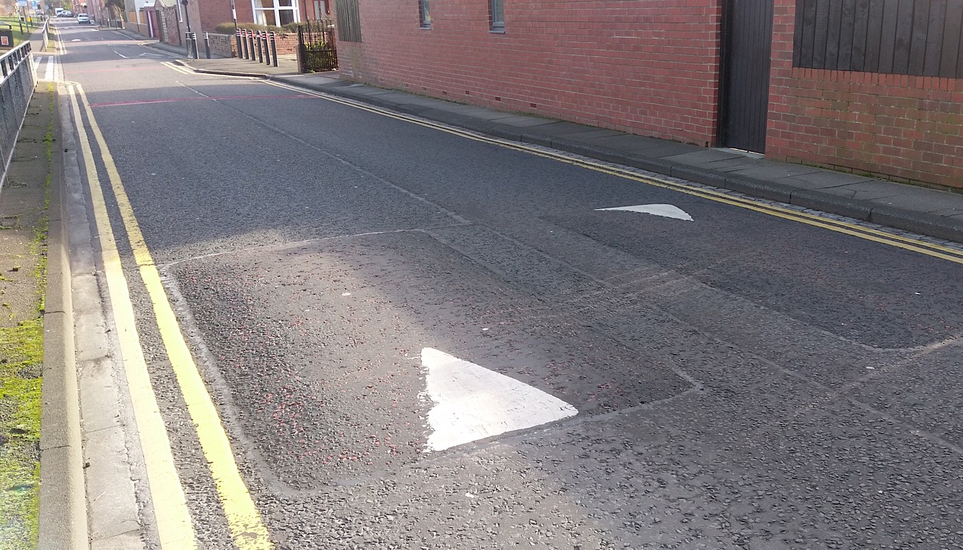 Picture of speed humps on Christon Road.