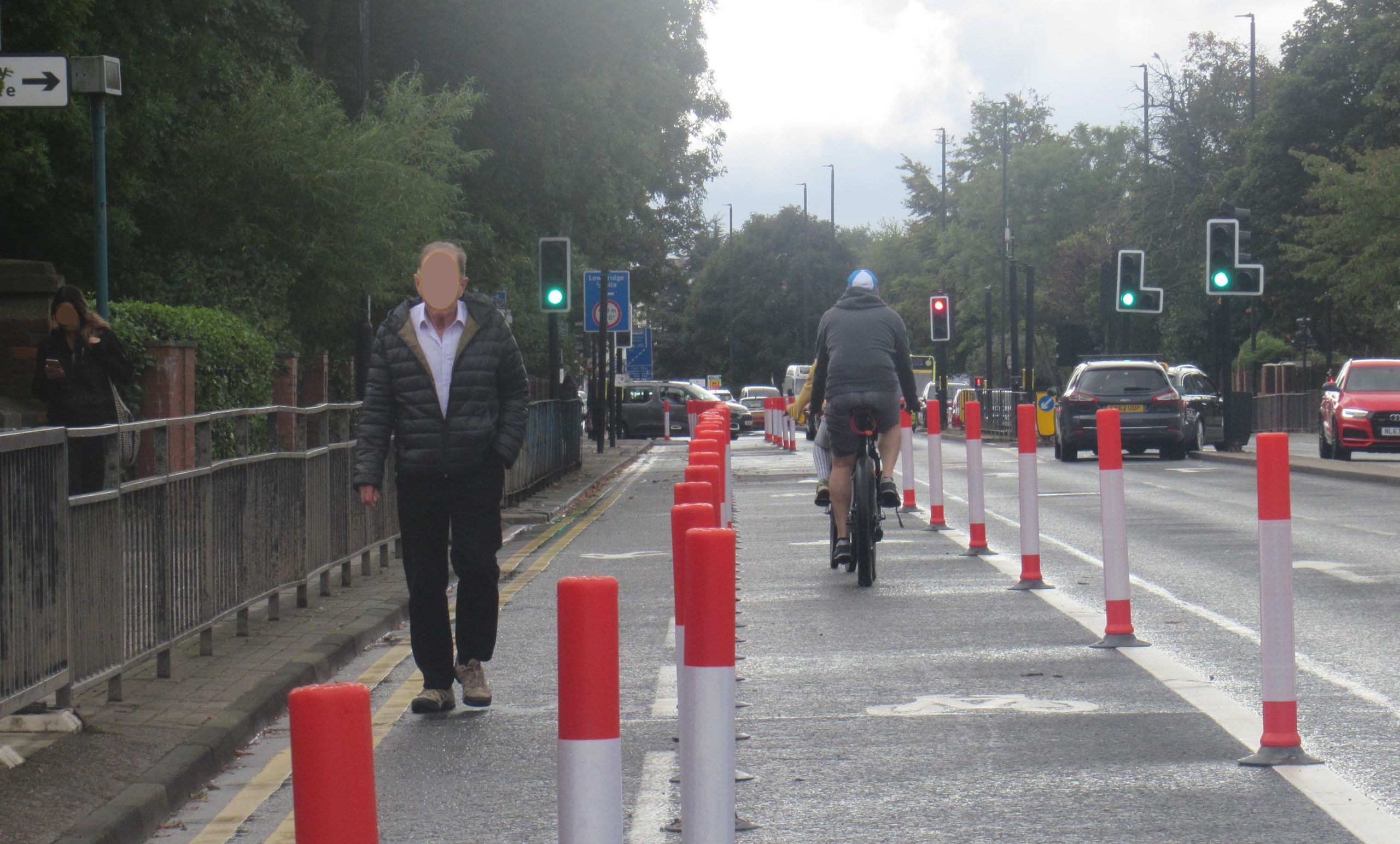 New walking and cycling lanes by Regent Centre southbound