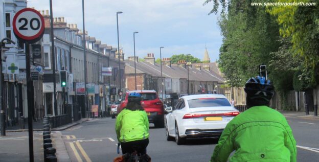 Picture of Gosforth High Street with 20mph sign