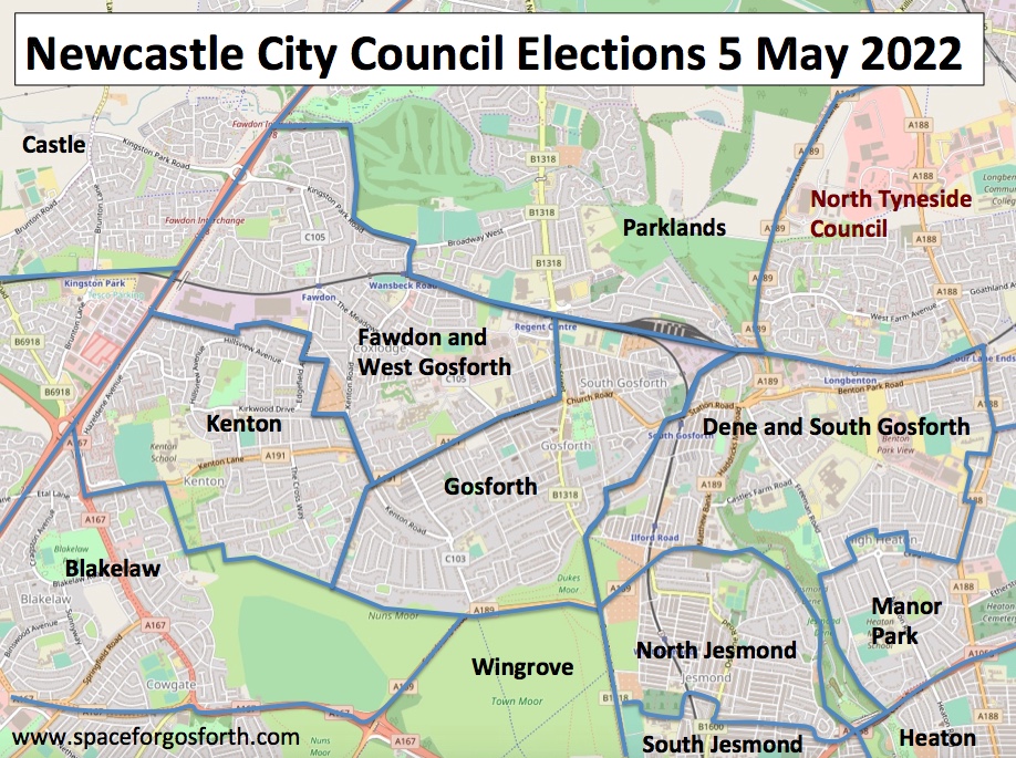 Map of Gosforth Election Wards