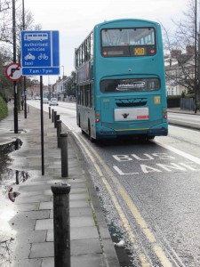 Bus lane on the Great North Road