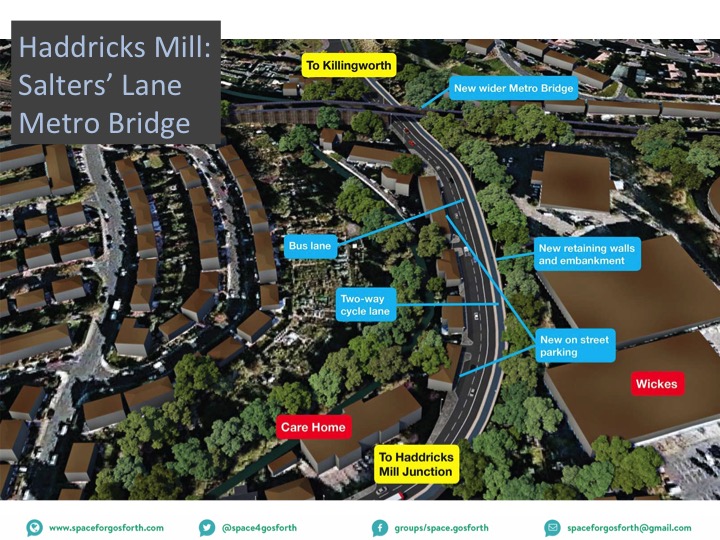 The Council diagram of proposed changes to Killingworth Road from the July 2016 consultation.