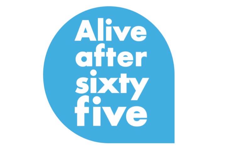 Alive after five logo with text: Alive After sixty five