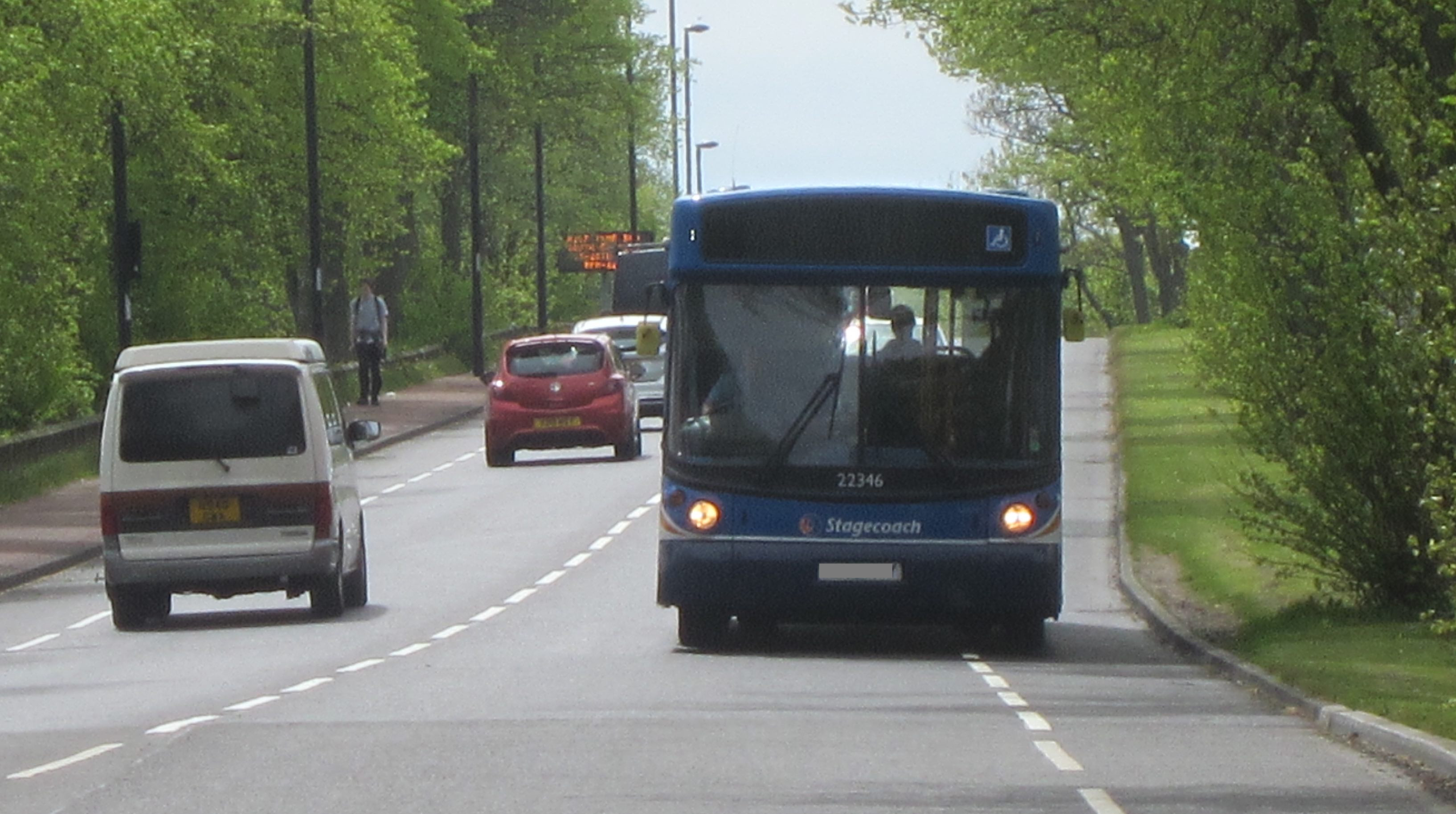 Bus driving in the cycle lane on Grandstand Road