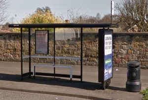 Picture of a modern bus shelter on the great north road