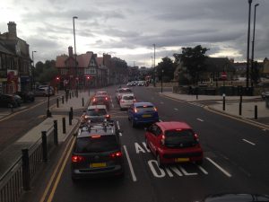 Cars Queuing at Salters Road junction