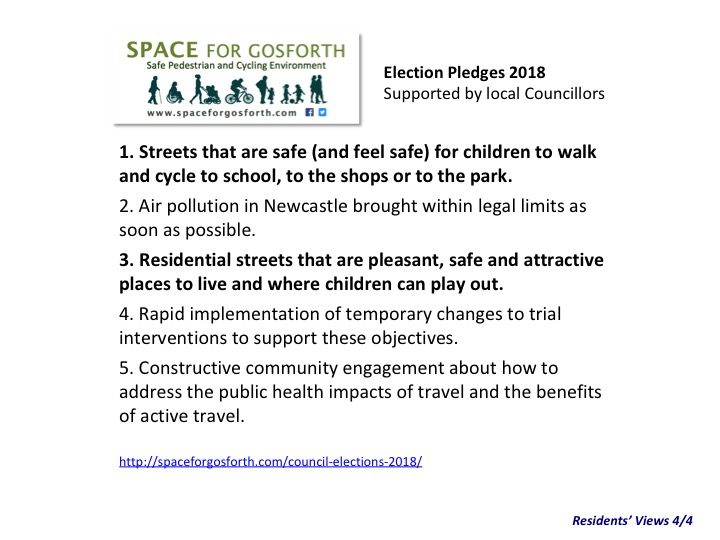 SPACE for Gosforth 2018 election pledges