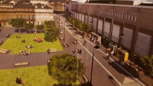 Old Eldon Square cycling mock-up