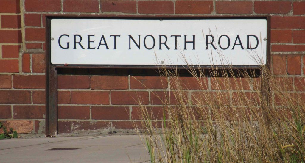 Great North Road road sign