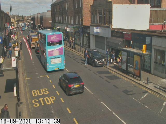 Gosforth High Street Traffic Camera view looking north from Hawthorn Road