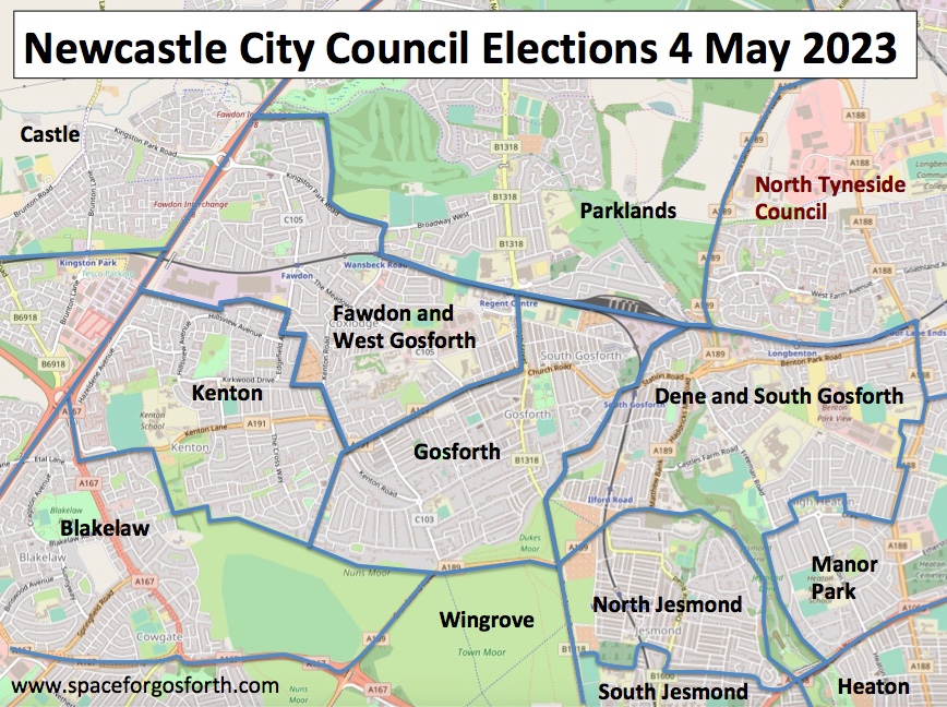 Ward map for the Gosforth Area