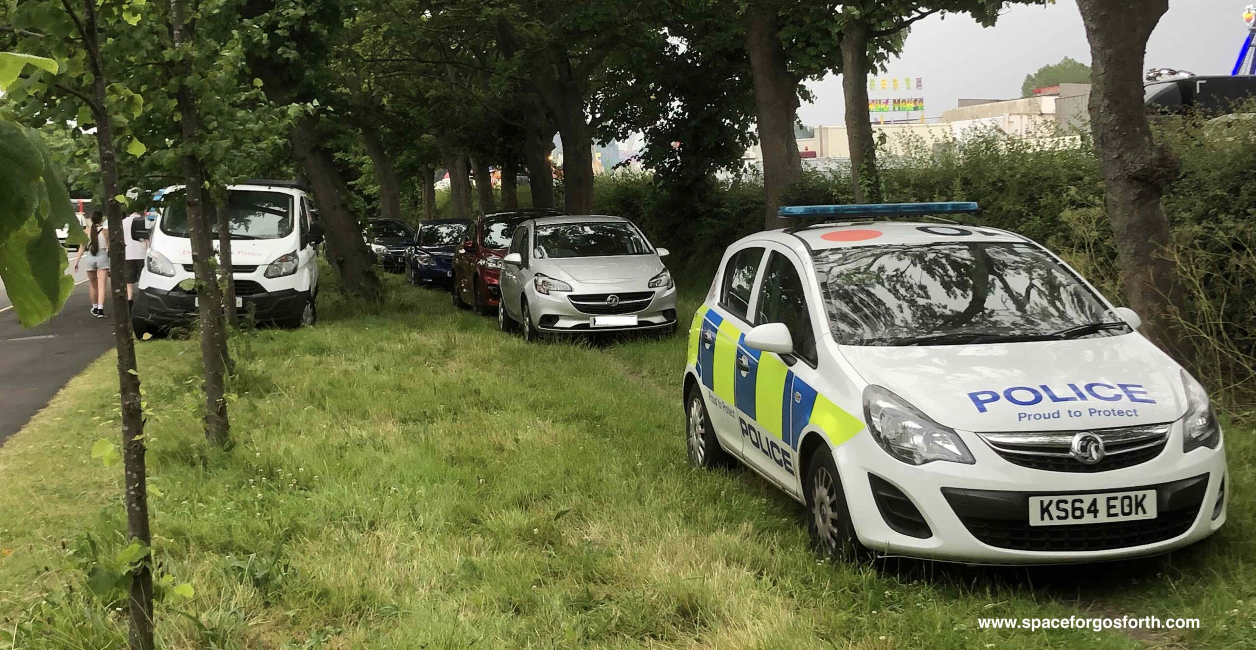 Police car parked on the verge