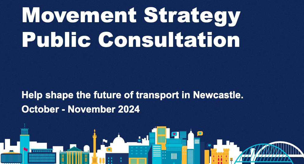 Screenshot from the Movement Strategy Information Brochure saying Help shape the future of transport in Newcastle